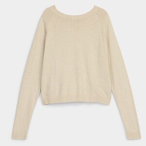 Cream sand linen blend raglan sleeve lightweight knit sweater NWT